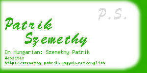 patrik szemethy business card